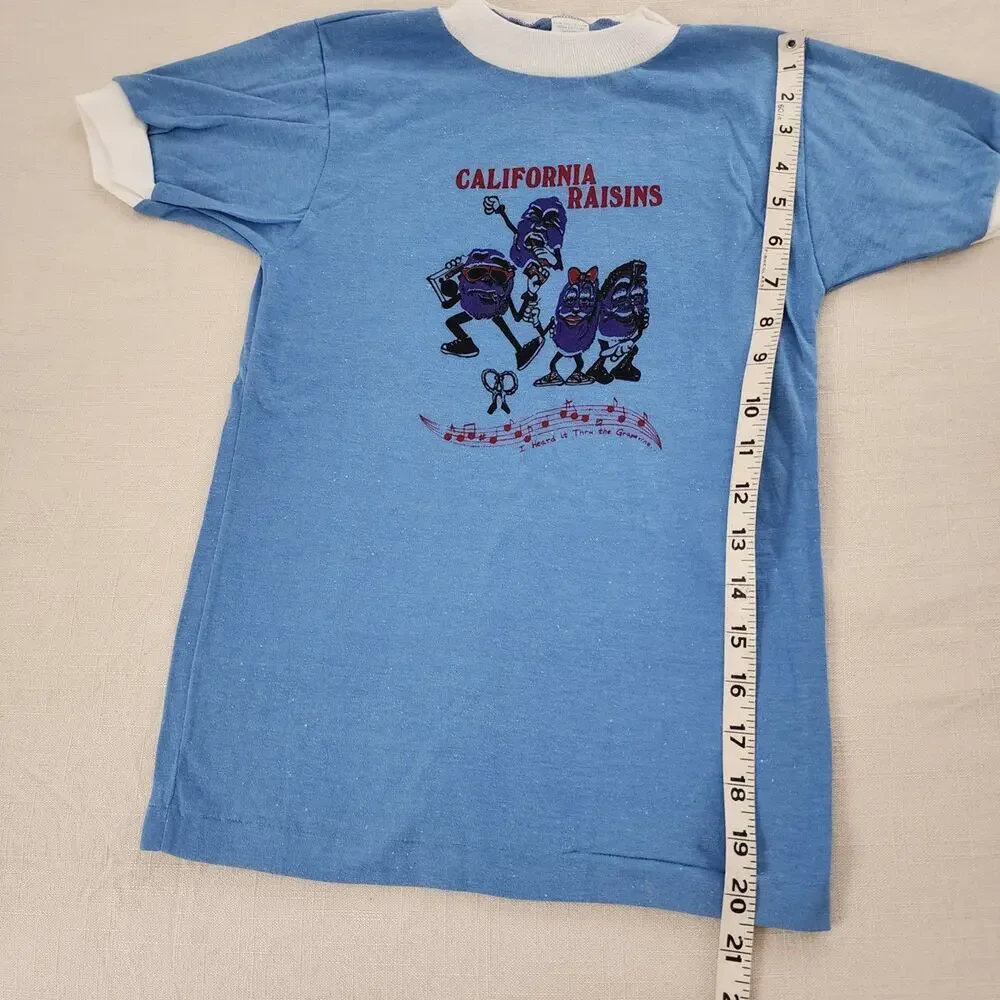 Vintage California Raisins Ringer Tee kids 8/10 - Picture 3 of 5
